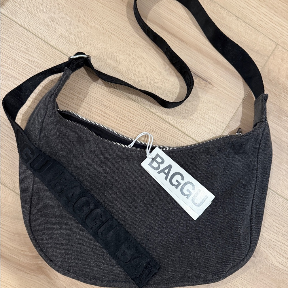 Baggu Black Denim Crossbody Bag